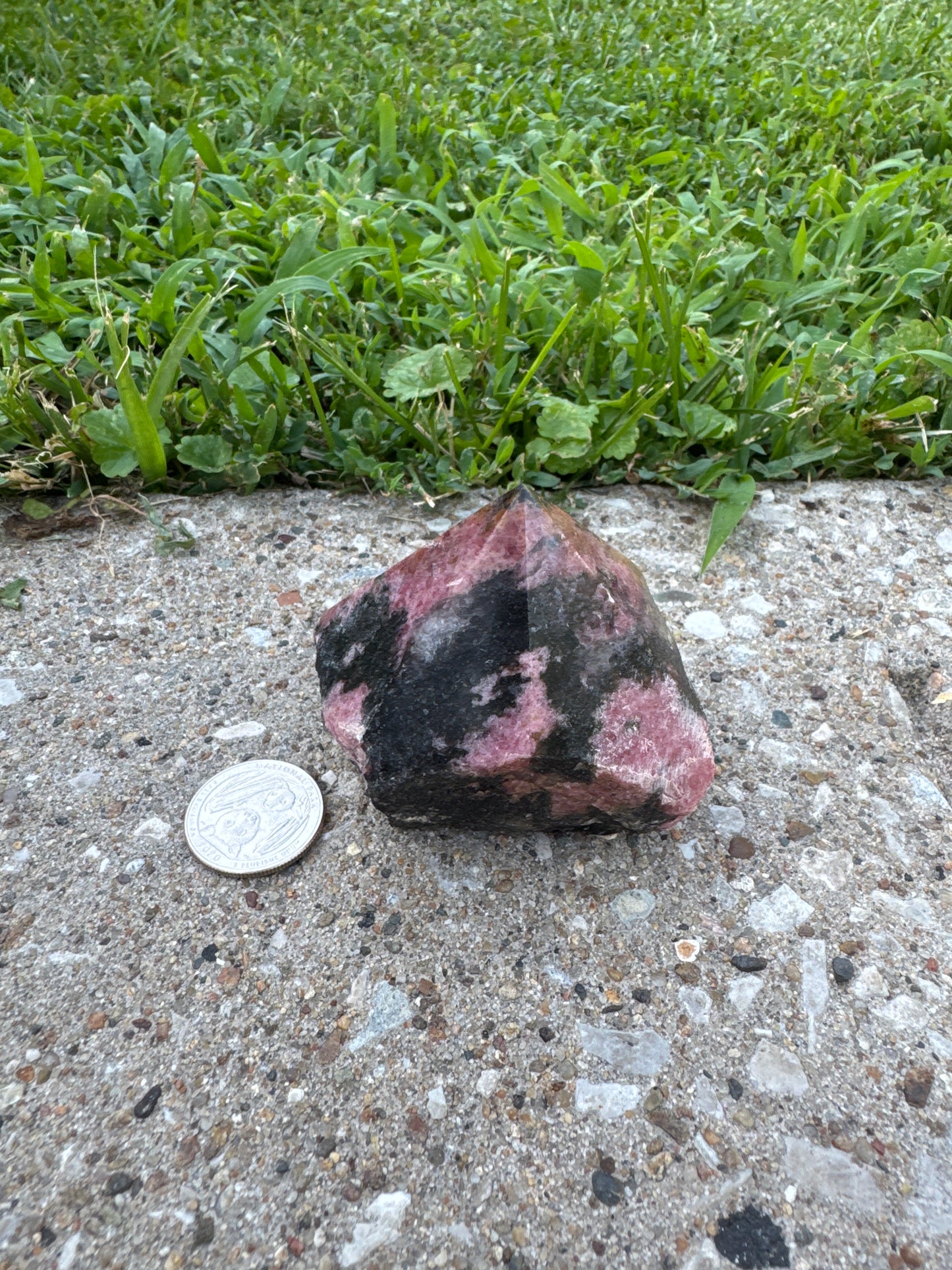 Raw Rhodonite Polished Point