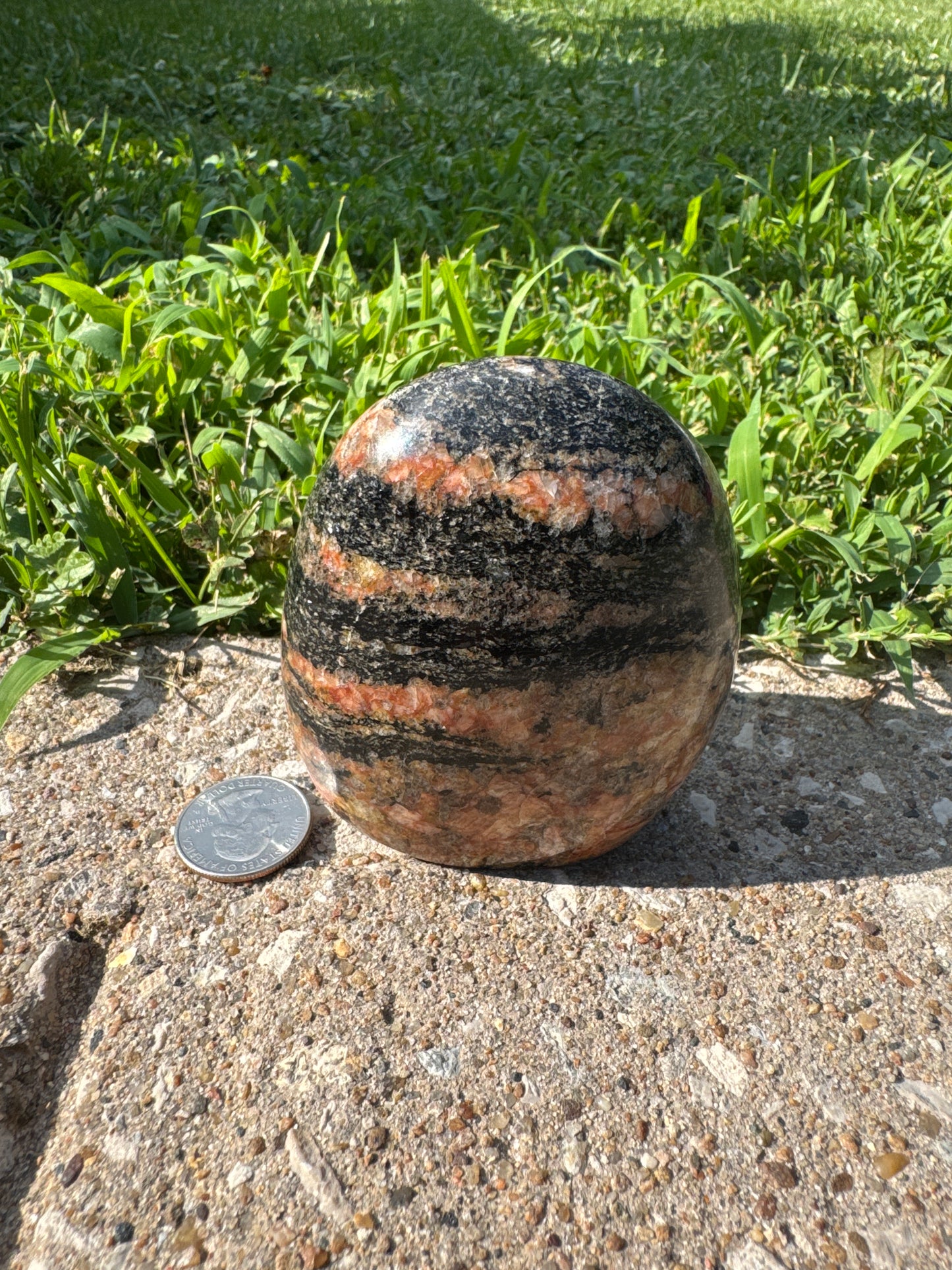 Pink Feldspar + Black Tourmaline Free Form - Madagascar